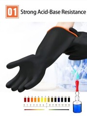 Black Rubber Acid Alkali Resistant Chemical Industry Labor Protective Glove
