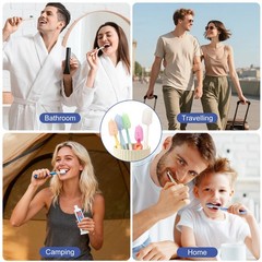 6 Pack Multicolor Toothbrush Covers Caps 1.6 Inch Travel Brush Protectors