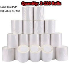 2-120 Rolls Direct Thermal Labels 250 Per Roll 4×6 For Zebra Eltron LP2844 ZP450