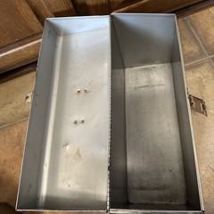 Vintage Metal File Box Curmanco USA 12×5.5×10 Gray Steel Metal Latch Worn Sturdy