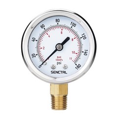 0-160 Psi Pressure Gauge, 2″ Dial, 1/4 NPT Lower Mount, Waterproof, Stainless…