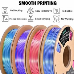 OVV3D 3D Printer Filament 1.75 millimeters, 4 Pack Tri-color & Dual-color