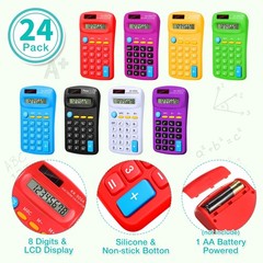 48 Pcs Pocket Calculator Bulk Small 4 Function Battery Powered Calculator 8 D…
