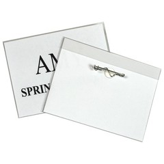 C Line Pin Style Name Badges 3 x 4 Inch 100 Pack with Laser Insert Templates