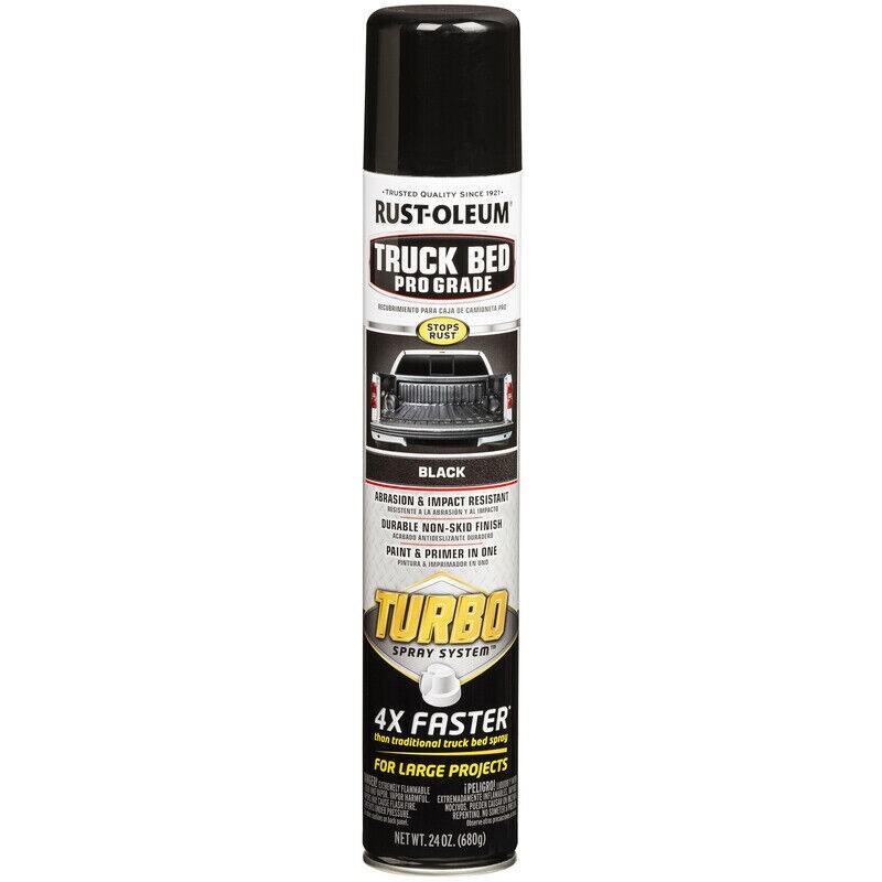 Rust-Oleum Turbo Black Abrasion & Truck Bed Coating Spray 24oz