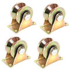 8x 2in 2″ V Groove Wheel Sliding Gate Bracket Roller Heavy Duty Caster Wheels US