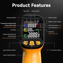 Infrared Laser Temperature Gun with Fast Readings for Home and Industrial Use