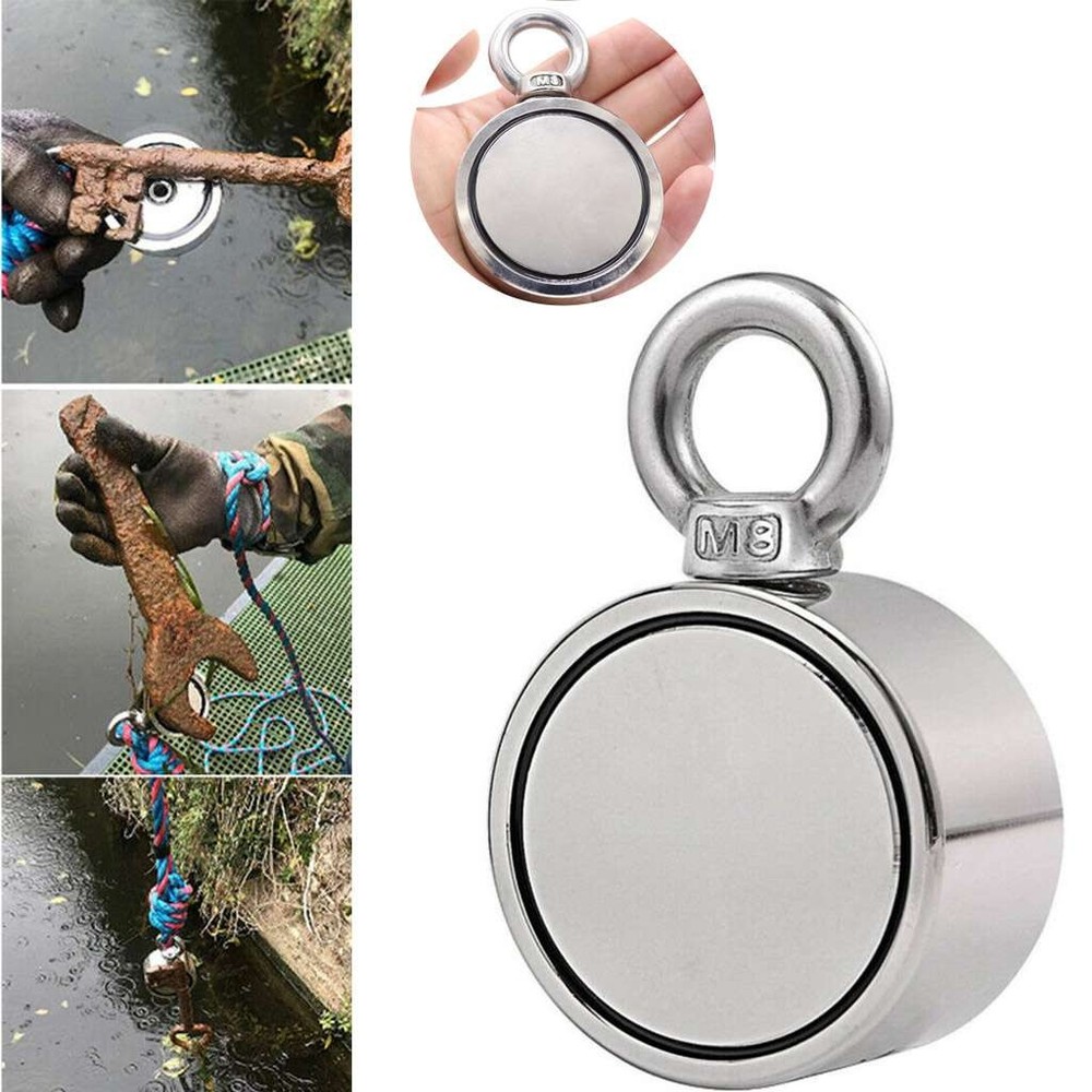 Double Sided Super Strong Neodymium Fishing Magnet 500LBS Pulling Force US