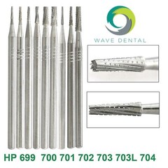 WAVE Dental Latch Carbide Burs Round RA Slow Speed Straight Handpiece Bur 44.5mm