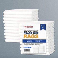 New White Knit T-Shirt Exact Cut Rags 20×20 inch – 10 Packs of 45 Pieces Case