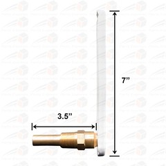 PREMIUM HOT WATER THERMOMETER (40ºF ~ 280ºF ), METAL PLATE, ANGLE, 1/2″ NPT