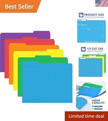 Stylish Assorted 120 File Folders with 1/3 Cut Tabs for Organized Workspaces