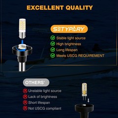24 Inches Stern Light Boat Anchor Light LED, Marine Navigation Lgihts Waterpr…