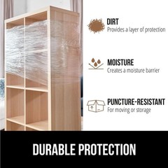 Gorilla Grip 500% Stretch Film Heavy Duty Plastic 1200ft Shrink Wrap Clear 60ga