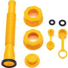 Flexible Yellow Gas Can Spout Replacement Kit with Dual Vent Caps – 10 Gallon