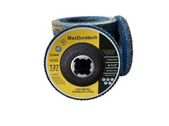 MaxDuratech X-Lock Zirconia Flap Discs 4-1/2” T27 Grit 40 60 – 5/10/20 Pack