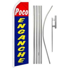Poco Enganche (Red/Blue) Swooper Flutter Feather Advertising Flag & Pole Kit