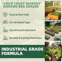 Garden Box Sealer 32OZ/946ML, Non-Toxic & Plant-Based Waterproofing Wood Sealer