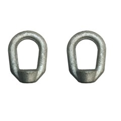 2Pc Galvanized EYE NUT 3/8″ Bail 1/2″ Tap Thread Drop Forged Carbon Steel 2250Lb