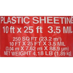3.5 Mil 10 ft x 25 ft Black Plastic Sheeting Roll for Covering Protection Tarps