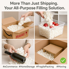 10/12/14″ Biodegradable Eco-Friendly Packing Peanuts, Sustainable Shipping Fill