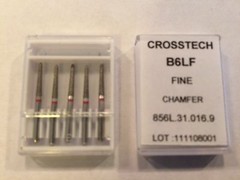 Crosstech High Speed Diamond Dental Bur Round End Taper B6LF 856L-016 Fine 5pk