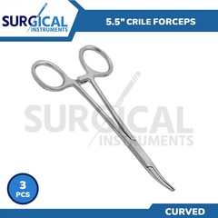 3 Crile Hemostat Forceps 5.50″ Curved OR GRADE