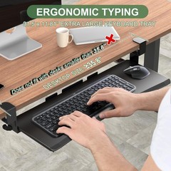 UPGRAVITY Extra Large Keyboard Tray Under Desk – Slide Out with 31.5in, Black