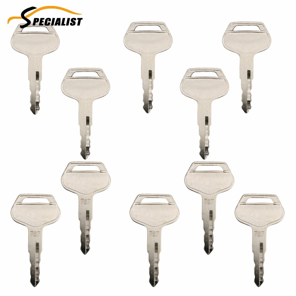 10pcs Keys 787 For Komatsu Heavy Equipment Key Excavator Dozer Loader Backhoe