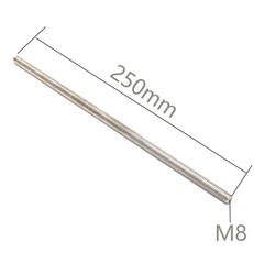304 Stainless Steel M8x 250mm Fully Threaded Rod Right Hand Threads