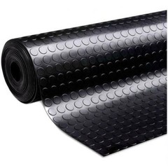 COIN RUBBER MATTING BLACK 48″ WIDE x 12″ LONG FREE SHIPPING