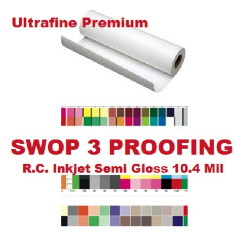 Ultrafine Premium SWOP 3 Proofing Paper 17″ x 100′ Roll Semi-Gloss 10.5 Mil 255g