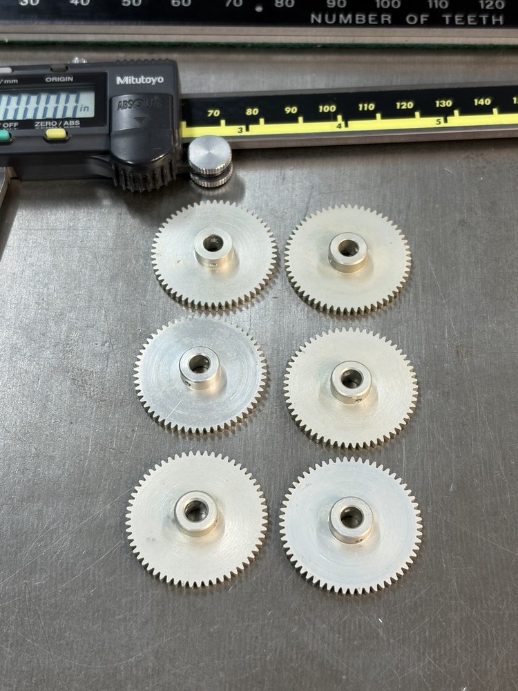 QTY 1 WESTINGHOUSE ALUMINUM SPUR GEAR 48 PITCH 57 TEETH 3/16” BORE 3/32” FACE