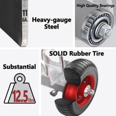 8-Inch Rolling Gate Wheels, Double U-Bolts Heavy Duty Gate Rollers, Sliding Gate