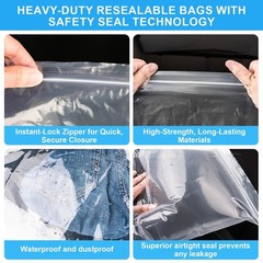 Large 5 Gallon Plastic Storage Bags (10 Pack) – 18″ x 24″, 18”Ã—24”, clear
