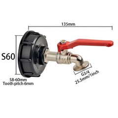 275-330 Gal IBC Tote Water Tank Hose Adapter 3 Sizes Brass Valve Connector