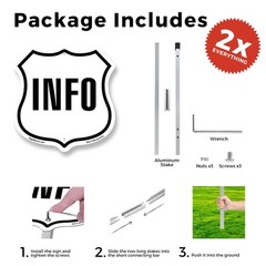 Information Shield Shaped Sign With Stake Weather Resistant Crafted in the USA