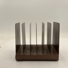 VTG Lit-Ning Metal File Desk Organizer 6 Vertical Slot Metal MCM Office Decor