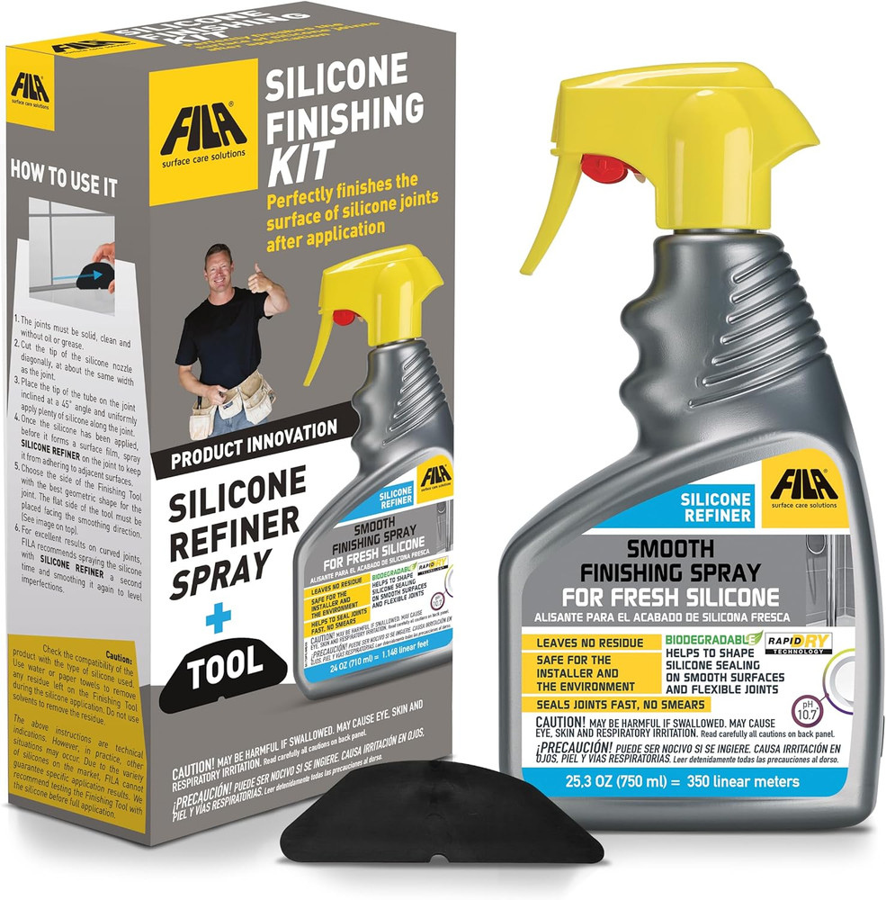 – Silicone Finishing Kit with Smoothing Spray, Caulk Tool Included, 24Oz