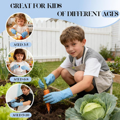 Kids Disposable Gloves for 3-8 Years, 5Mil Blue Nitrile Gloves with Latex-Free a