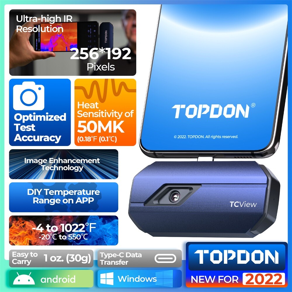 Thermal Camera TOPDON TC001 Portable Infrared Camera 256×192 Pixels For Android