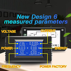 2 Pieces AC Current Voltage Amperage Power Energy Panel Meter LCD Digital Displa
