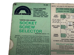 HOLO-KROME® SLIDING CHART, SOCKET SCRFEW SELECTOR, No. 779