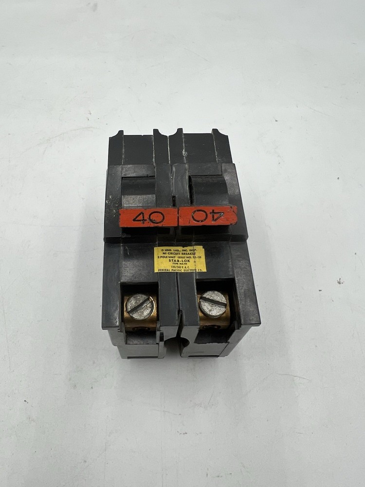FEDERAL PACIFIC FPE NA240 STAB-LOK CIRCUIT BREAKER 40 AMP 2-POLE 120/240 VAC