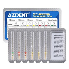 6 pcs Dental Endo Rotary Files Heat Activated E Series #17-#35Mixed Size 25mm