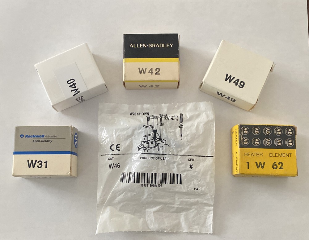 Allen Bradley Type W Thermal Overload Heater Elements, Sizes W10 – W85 !!