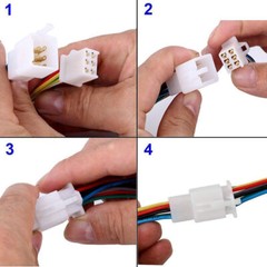 2 3 4 6 8 Pin Plug Cable 6.3mm Male Female Terminal Electrical Wire Connectors