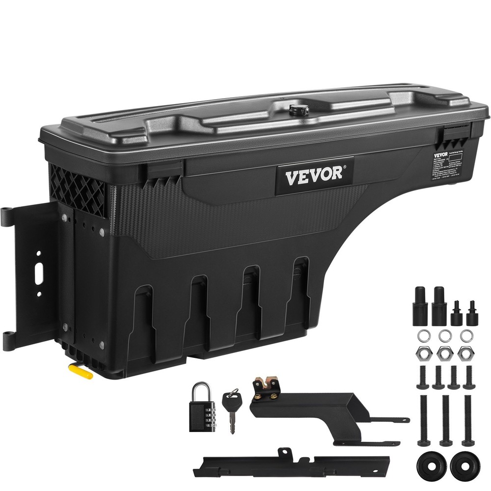 Truck Bed Storage Box,Lockable Swing Case with Password Padlock,6.6 Gal/25 L A