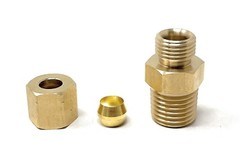 Brass Coupling 1/4″ Compression ID x 1/4″ Male NPT for 1/4″ OD Tube Lead Free