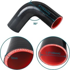 90 Degree Elbow ID 1.5” (38mm) Silicone Hose Coupler, Reinforced 4-layer Wall 5